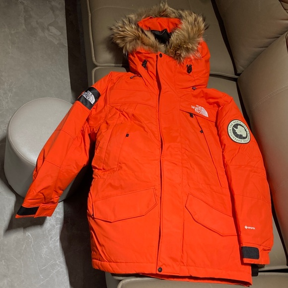 The North Face Vibrant Orange Jacket with Fur Trim - Picture 1 of 11